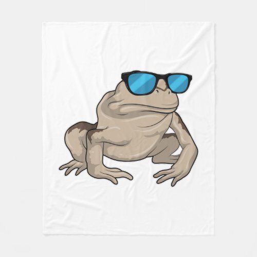 Frog Sunglasses Fleece Blanket