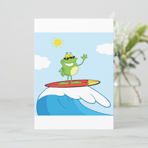 Frog Surfing Invitation