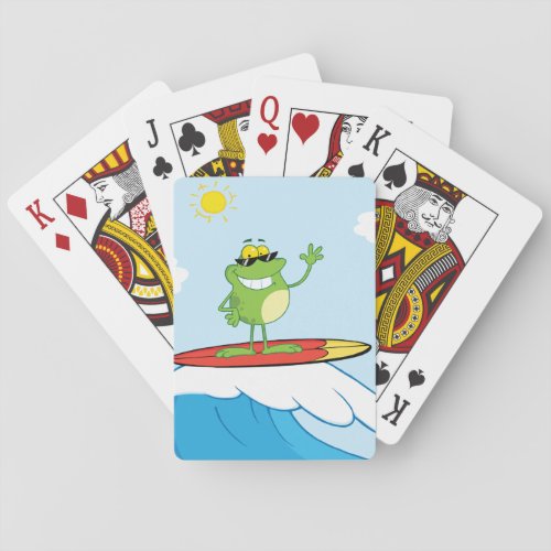 Frog Surfing Poker Cards