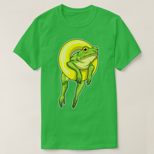 Frog Swimming Lifebuoy T-Shirt (Design Front)