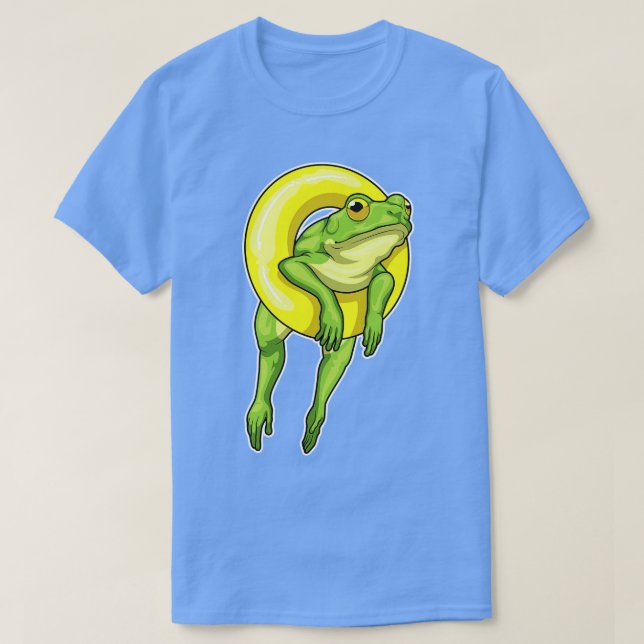 Frog Swimming Lifebuoy T-Shirt (Design Front)