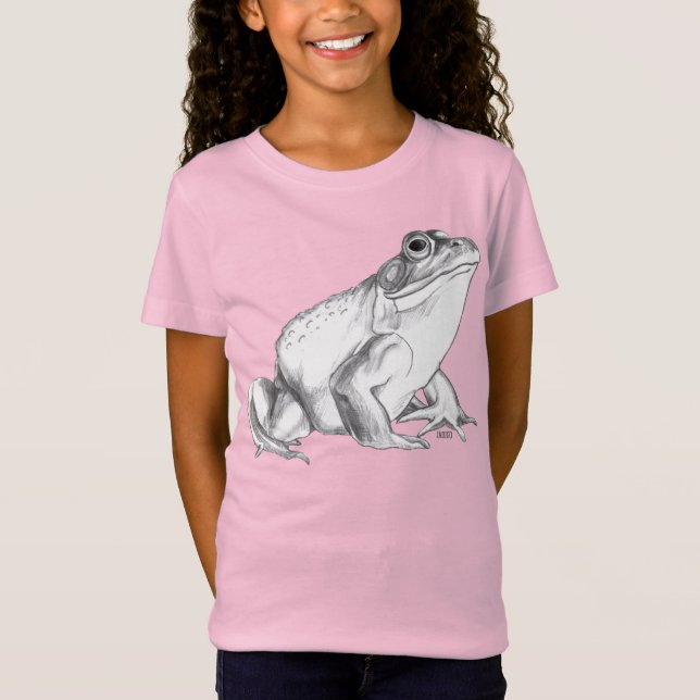 Frog T-shirts Kid's Bullfrog Art Baseball Shirts (Front)