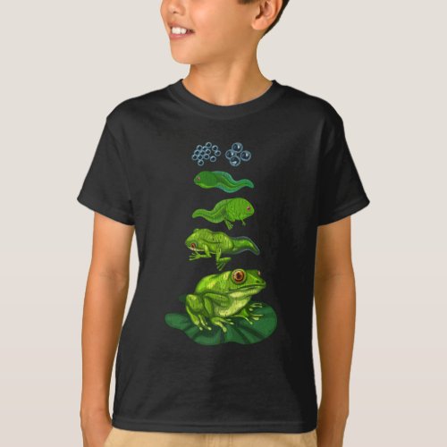 Frog Tadpole Biology Metamorphosis Life Cycle Art T_Shirt