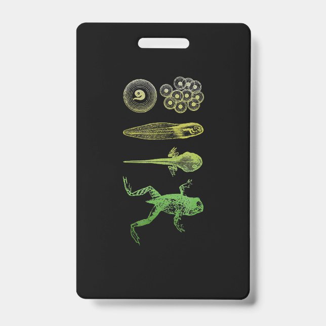 Frog Tadpole  Metamorphosis Life Cycle Biology Badge (Front)