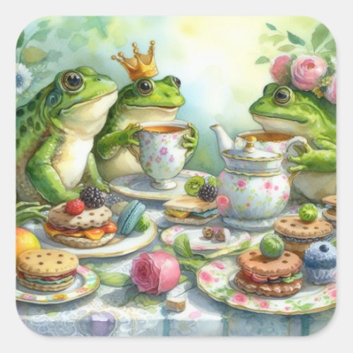 Frog Tea Party Stickers