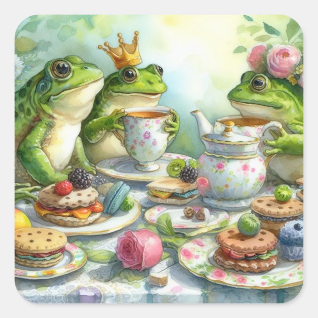 Frog Tea Party Stickers (Front)