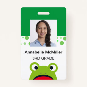 Frog Teacher Kindergarden Badge