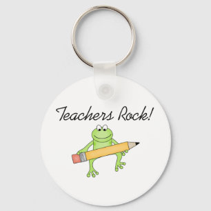 Frog Teachers Rock Keychain