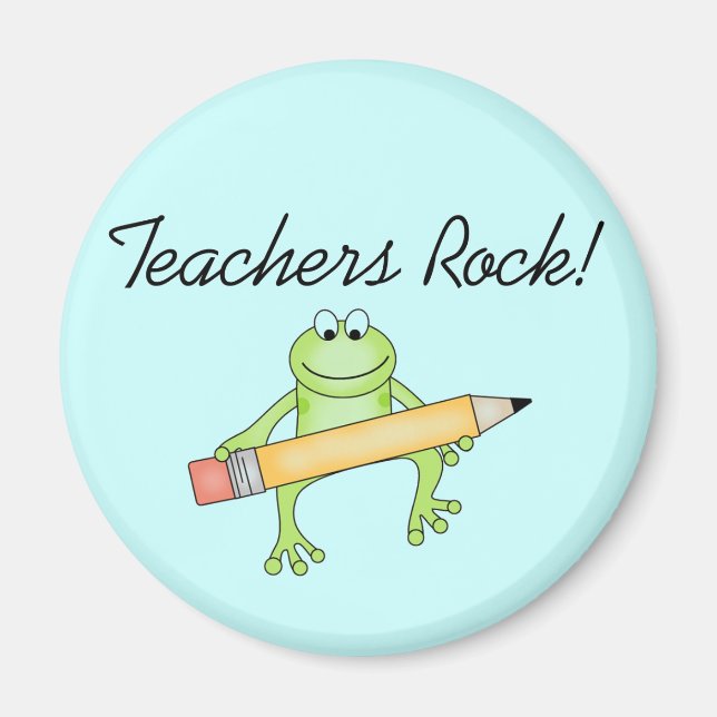 Frog Teachers Rock Tshirts and Gfits Magnet (Front)