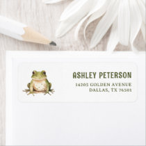 Frog Theme Baby Shower Green Return Address Label