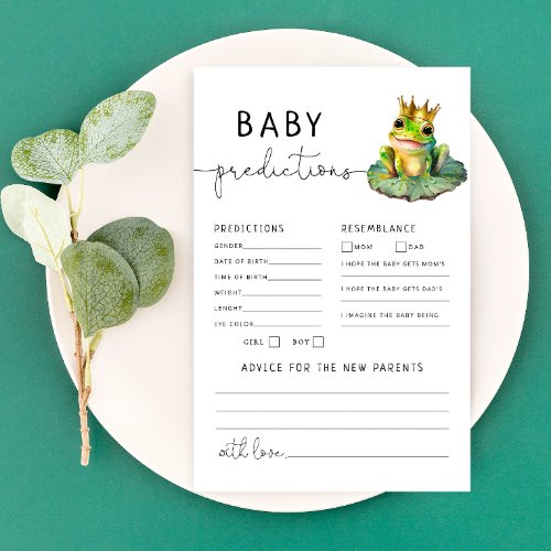 Frog Theme Baby Shower Predictions and Advice