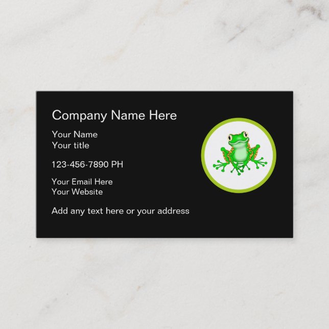 Frog Theme Business Cards (Front)