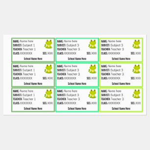 Frog Theme Teacher Name Subject Back to school Labels