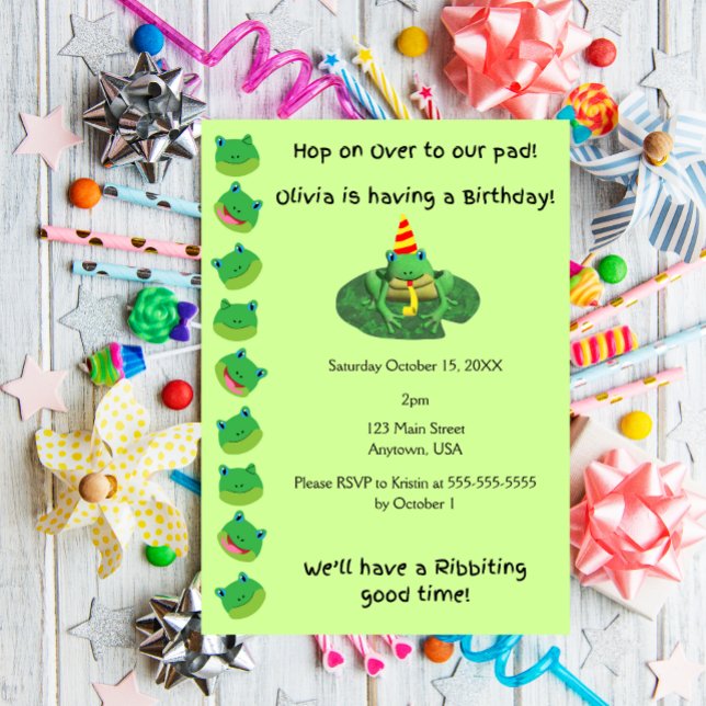 Frog themed invitation (Creator Uploaded)