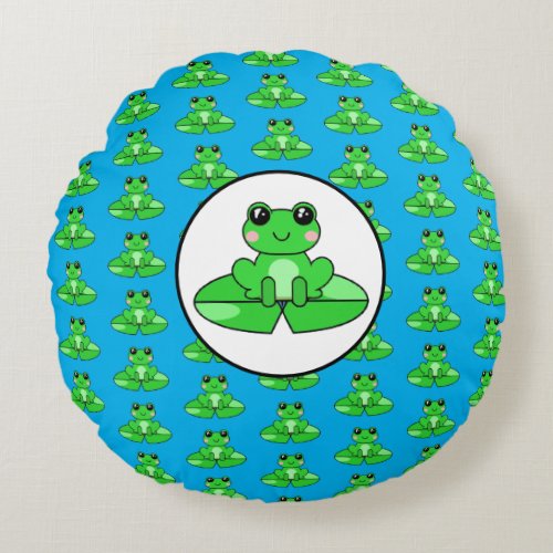 Frog Themed  Round Pillow