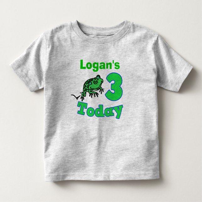 Frog Third Birthday Boy Shirt (Front)