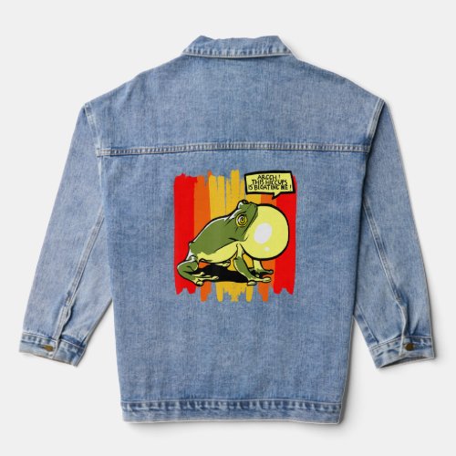 Frog This Hiccups Is Bloating Me  Denim Jacket