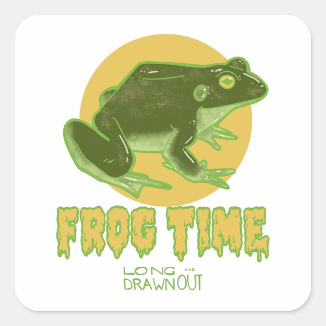 Frog Time Square Sticker (Front)
