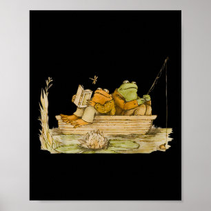 Frog Toad Fishing Vintage Clic Book Frog Poster