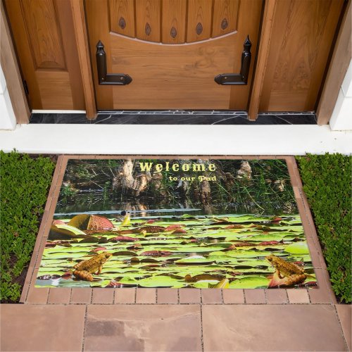 Frog Toad Fun Lily Pad Welcome Door Mat