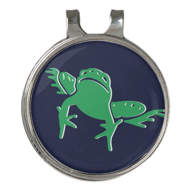 Frog Toad Outline Golf Hat Clip (Front)