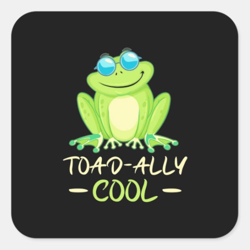 Frog Toadally Cool Square Sticker