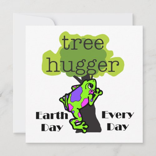 Frog Tree Hugger Earth Day Invitation