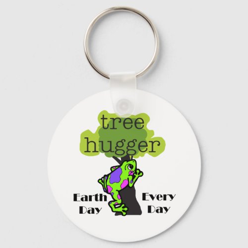 Frog Tree Hugger Earth Day Keychain