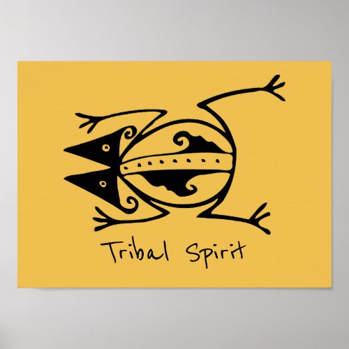 Frog tribal spirit art Argentina folk art Poster