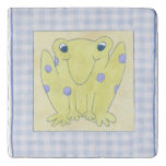Frog Trio on Gingham Cloth Trivet