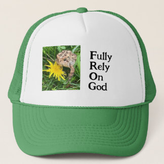 FROG trucker hat Fully Rely On God. 