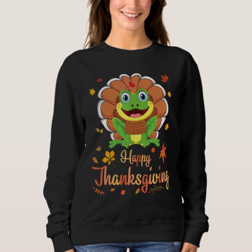 Frog Turkey Costume Heart Happy Thanksgiving Day D Sweatshirt