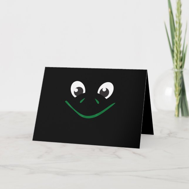 Frog Turtle Face Cute Kids Halloween Costume Card (Front)