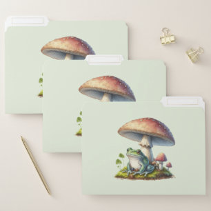 Frog Under a Mushroom Cute Nature Cute File Folder