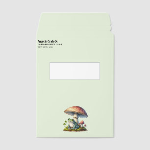 Frog Under a Mushroom Cute Nature Envelope Mailers