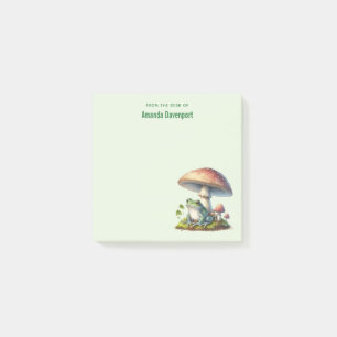 Frog Under a Mushroom Cute Nature Post-it Notes
