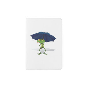 Frog Under An Umbrella Passport Holder