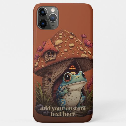 Frog Under Mushroom Wildflower Cottagecore Custom iPhone 11 Pro Max Case