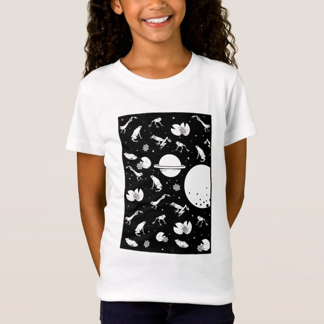 Frog universe black and white T-Shirt (Front)