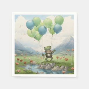 Frog Valley Balloon and Flowers Napkins