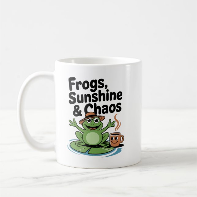Frog Vibes and Coffee Chaos  Mug (Left)