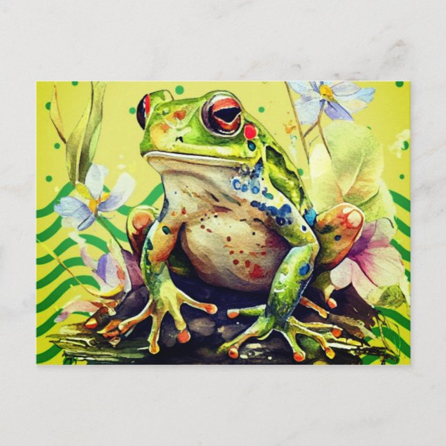 Frog Watercolor Art Be Adaptable Postcard (Front)
