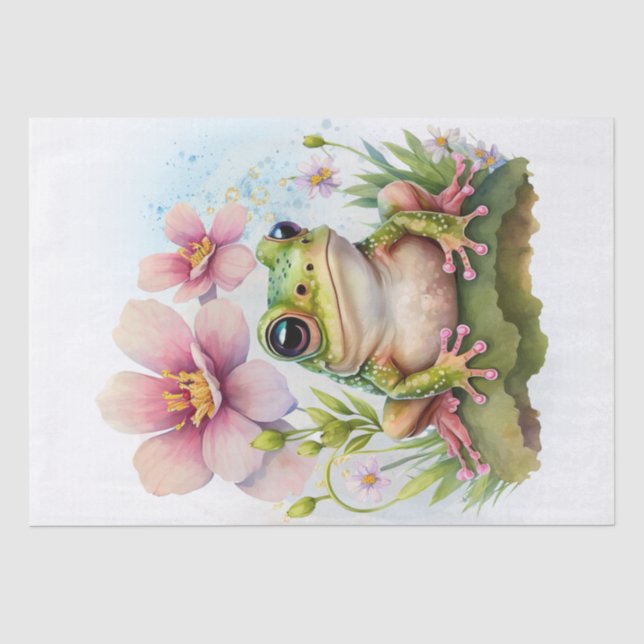 Frog Watercolor Tissue Paper (Front)