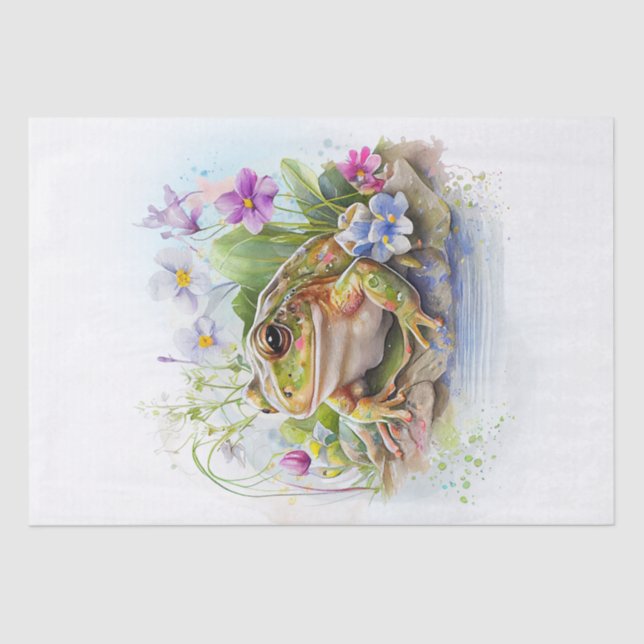 Frog Watercolor Tissue Paper (Front)
