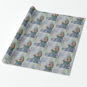 Frog Watercolor Wrapping Paper, 30 in x 6 ft Wrapping Paper