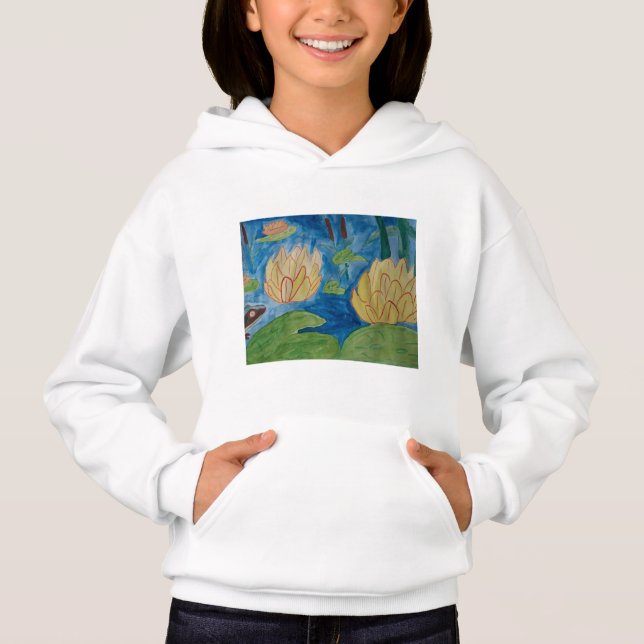 Frog & Waterlilies Hoodie (Front)