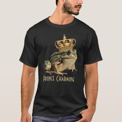 Frog Wearing a Royal Crown Funny Prince Charming T_Shirt