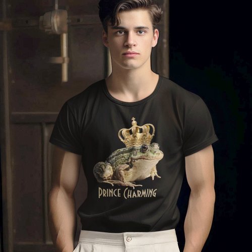 Frog Wearing a Royal Crown Funny Prince Charming Tri_Blend Shirt