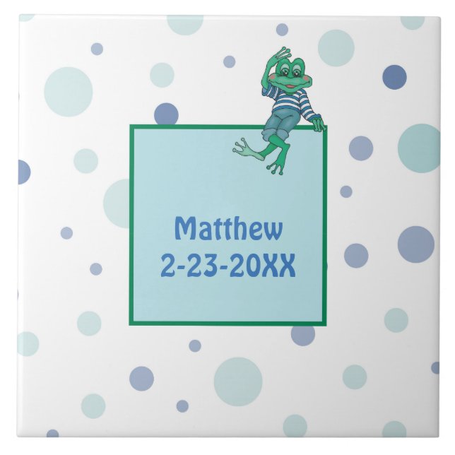 Frog Wearing Jeans Ceramic Tile (Front)