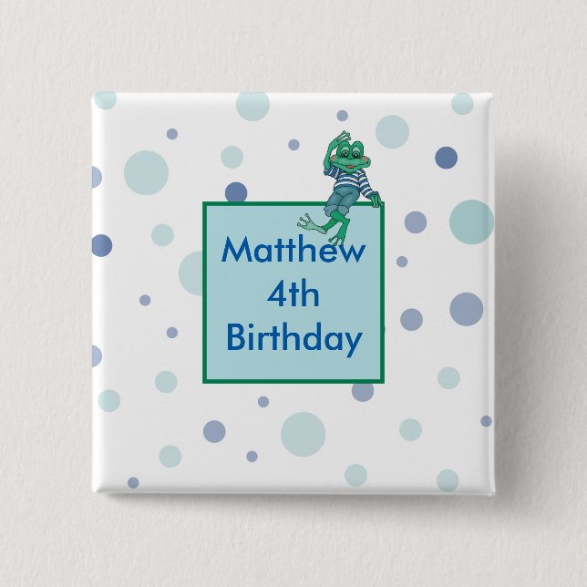 Frog Wearing Jeans Pinback Button (Front)